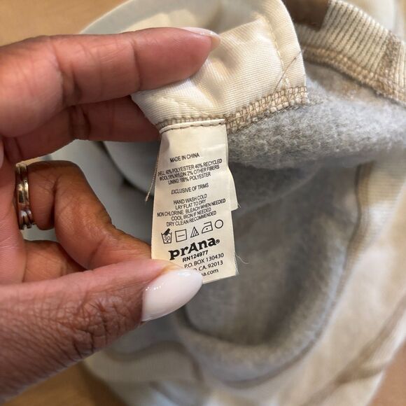 Prana Coat Womens Small Beige Wool Blend Pockets Long Sleeve Collared Front Zip - Picture 7 of 9